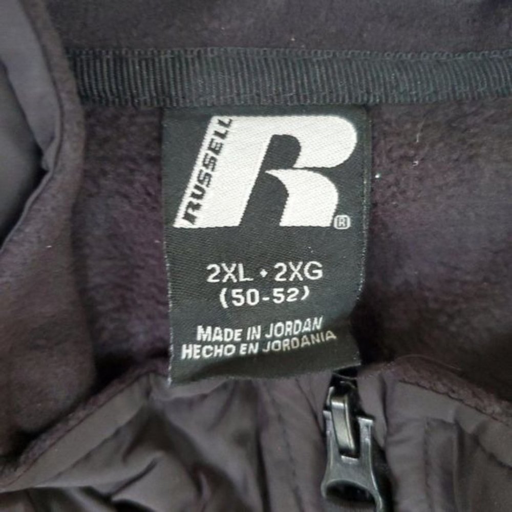Russell Mens Microfleece Jacket in Black 2XL Big and Tall Jacket - Picture 5 of 9